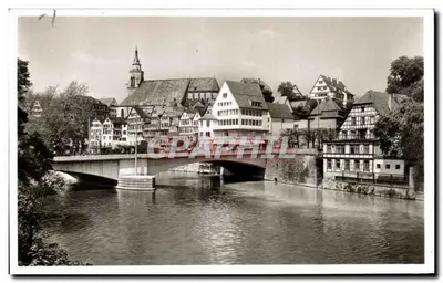 Tübingen — vista da rio e do ponte — editor Echle Photographie, n° 541 C 23 SA