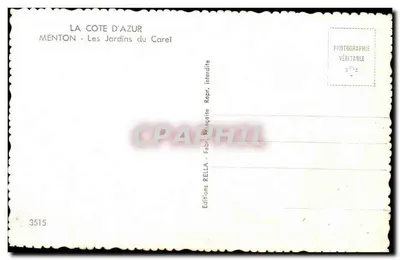Menton — Ogród Careï — Wydawnictwo Rella, nr 3515 — Rewers