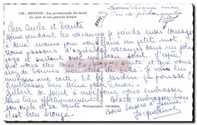 Menton — Promenada nad morzem i wielkie hotele — Wydawnictwo S.E.P. — Produkcja zabroniona — Rewers