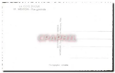 Menton — Allgemeine Ansicht — Éditions Port Munier — Rückseite