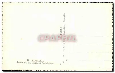 Bassin de la Joliette e Catedral — Marselha — editor Tardy — Verso