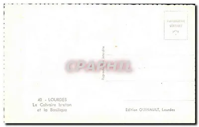 O Calvaire breton e a Basílica — Edição Quinault, Lourdes, n°40 — Verso