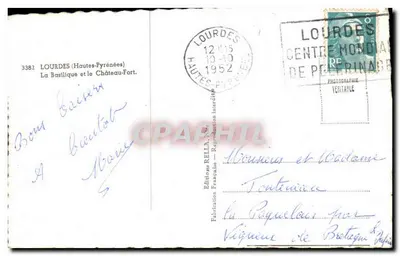 Lourdes — Bazylika i Zamek Fort — Wydawnictwo Rella, nr 3382 — Rewers