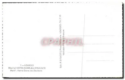 Notre-Dame des Douleurs — Lourdes — Wydawca Edlux — Rewers