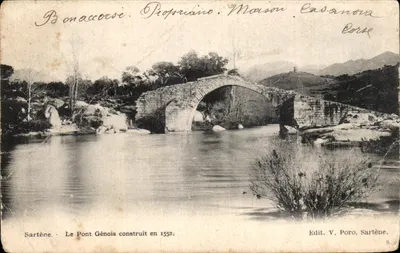 Ponte de Bonaccorso em Propriano — Ponte Gênova construída em 1552 — Edit. V. Poro, Sartène