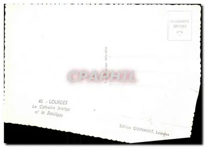Lourdes — Le Calvaire breton et la Basilique — Édition Quinault, Lourdes — Rewers
