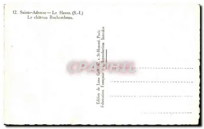 Sainte-Adresse — Le Havre (S.-I.) — Zamek Rochambeau — Rewers