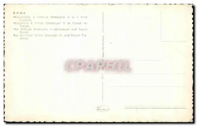 Rzym — Pomnik Wiktora Emmanuela II i Forum Trajana — wydawca Riccardi — Rewers