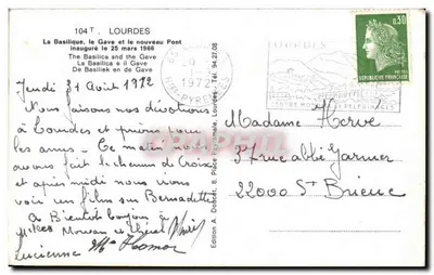 Bazylika, Gave i nowy Most — uruchomiony 25 marca 1966 — Wydawnictwo A. Dobcat, Lourdes — Rewers