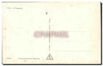 Pisa — Le Campanile — wydawca: Grafa - Sezione d'Arte - Roma, n° 62184 — Rewers