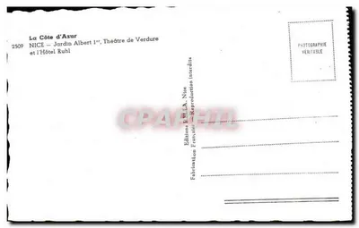 Nice — Ogrody Albert I, Teatr Zielony i Hotel Ruhl — Wydawnictwo Rellia, nr 2509 — Rewers