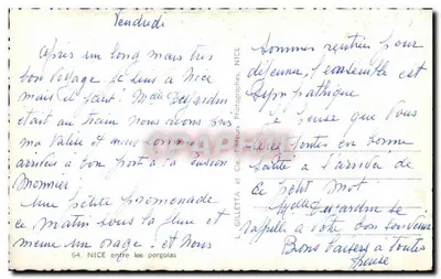 NICE — Widok na zatokę i wybrzeże — L. Gilletta i Cie, Fotografowie Wydawcy, NICE — Rewers