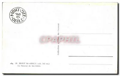Mont Sainte-Odile — Źródło św. Odile — Specjalna kolekcja klasztoru — Rewers