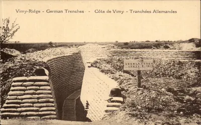 Vimy-Ridge - Trincheiras Alemãs - Côte de Vimy - Tranchées Allemandes — Carte postale datée d'avril 1917