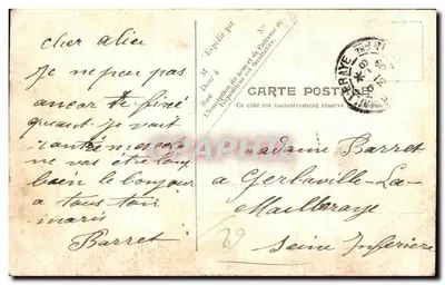 Cartolina d'epoca Calais Il Monumento dei Borghesi — Verso