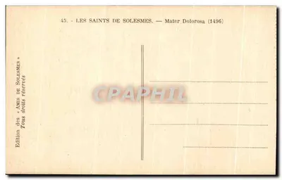 Mater Dolorosa (1496) — Os Santos de Solesmes — Edição dos « Amis de Solesmes » — Verso