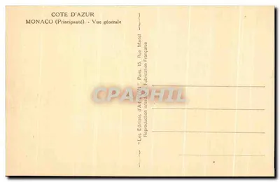 Monako — Ogólny widok — Les Editions d'Art, Paryż — Rewers