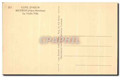 Menton (Alpes-Maritimes) — Staro Miasto — Wydawnictwo Sztuki 'TYON', Paryż — Rewers