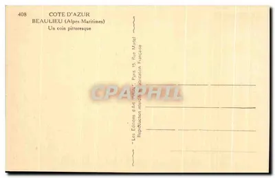Beaulieu — Um canto pitoresco — Les Éditions d'Art WYON, Paris — Verso
