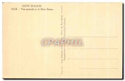 Nice — Ogólny widok i Wzgórze Boron — Les Éditions d'Art Lyon — Rewers