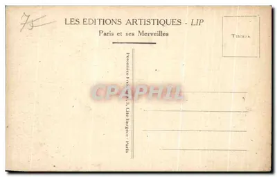 Paris - A Avenida do Bois de Boulogne — vista com o Arco do Triunfo no horizonte — editor LIP, n° 363 — Verso