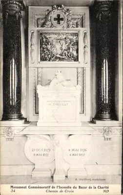 Pamiątkowy monument do pożaru Bazar de la Charité — Chemin de Croix — A. Guilbert, architekt