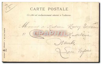 Paryż — Plac Malesherbes — Pomnik Aleksandra Dumasza — Imprimée en TAILLE-DOUCE — Rewers