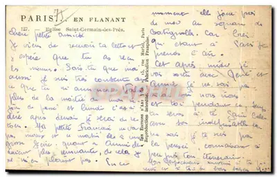 Igreja de Saint-Germain-des-Prés — Paris — editor Yvon, n° 127 — Verso