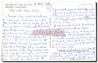 ब्रुसेल्स: न्यायालय के भवन - प्रकाशक 'फोटो इन कलर्स' संख्या 23 — पीछे