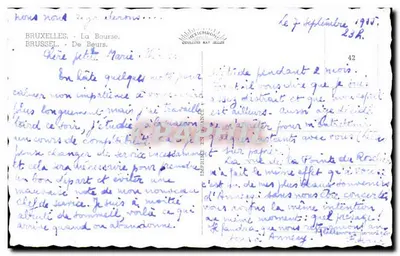 Place de la Bourse em Bruxelas — vista da fachada neoclássica — editor Coullins Nat. Jules, n°42 — Verso