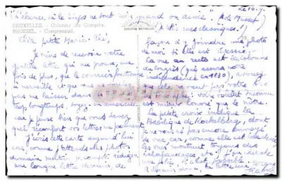 Colonna del Congresso — Bruxelles — editore COULIS NATURELLE — Verso