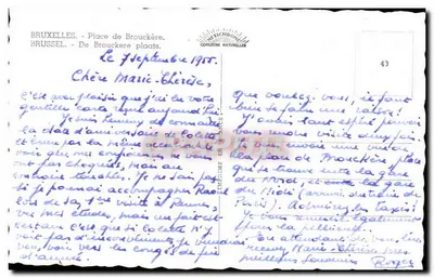 Place de Brouckère — Bruksela — wydawca 'Cœurs Naturelles' nr 43 — Rewers