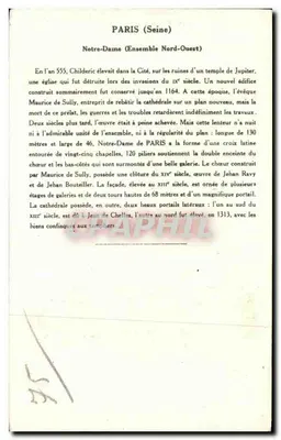 Catedral de Nossa Senhora de Paris (Seine) — Conjunto Noroeste — 4ª Série — Coleção Kolarsine e Solução Pautaubege — Verso