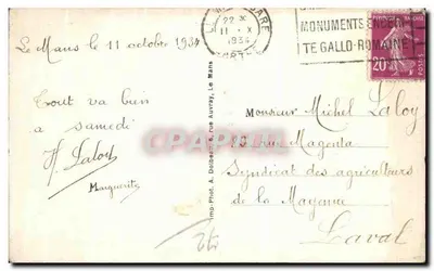 Le Mans — Dom z epoki renesansu, zwany domem Adama i Ewy — znajduje się 69, Grande Rue — Rewers