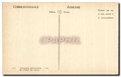Betonowa galeria — Fort Vaux — Wydawnictwo Verdon — Rewers