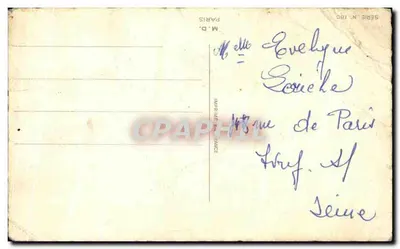 Tarjeta postal antigua La Señora Me siento encima Humor — Reverso