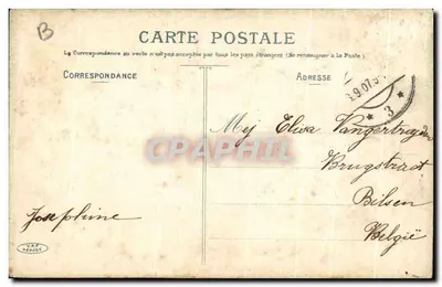 Adeus e obrigado — decorações florais — carta postal — Verso