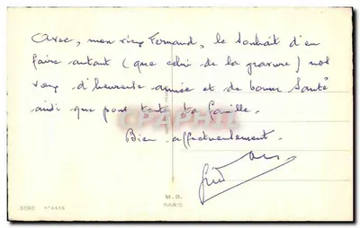 Dziecko marzące pod chmurami — M.D. Paris, seria n°3415 — Rewers
