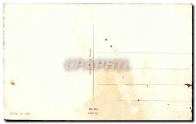 Uścisk dłoni w łódce — scena plażowa — wydawca M.D. Paris, seria n°180 — Rewers