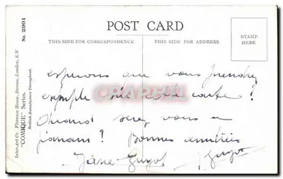 Psy w salonie — humorystyczne — Inter-Art Co. 'COMIQUE' seria nr 2901 — Rewers