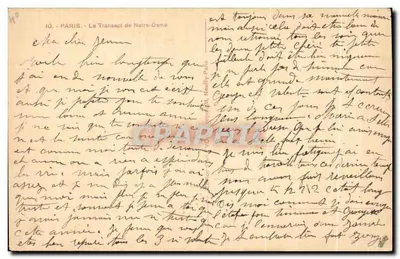 Widok na katedrę Notre-Dame w Paryżu — wydawca Yvon, nr 10 — Rewers
