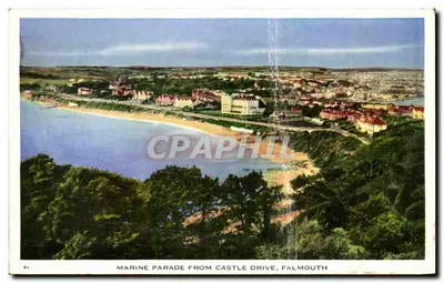 Bilhete postal antigo Marinha Parade From Castle Drive Falmouth