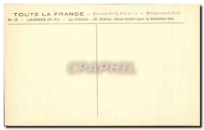 Lourdes — The Calvary — IXth Station, Jesus Falls for the Third Time — Éditions Jové, Pau — Back