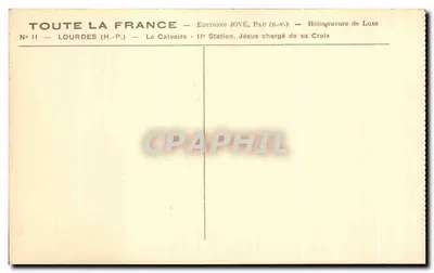 Lourdes — Il Calvario — IIa Stazione, Gesù carico della Croce — Edizioni Jové, Pau (B.P.) — Verso