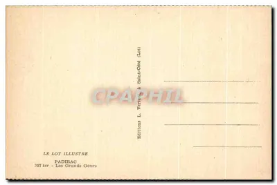 Jaskinia — widok wewnętrzny z jeziorem — Wydawnictwo L. Vertull & Saint-Otét (Lot) — Rewers
