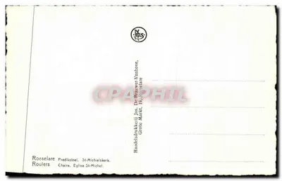 Ołtarz Świętego Michała — Roeselare — wydawca Jos. De Brauwer, Vanhove — Rewers