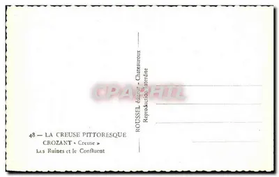 Crozant — Le Ruine e il Confluenza — editore Roussel — Verso