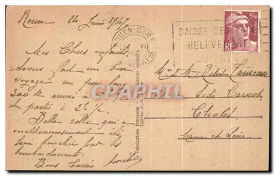 Rouen — A Grande Relógio e a Fonte — Édition A.-A. — Verso