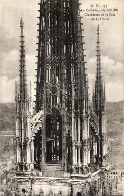 A Catedral de ROUEN — Clochetons da base da Flecha — C.V. - 1773