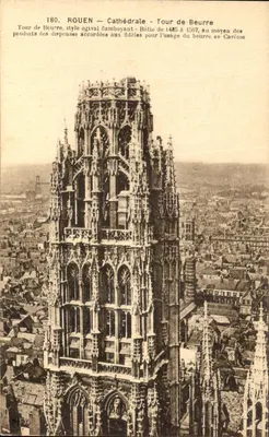 Rouen — Catedral — Torre do Manteiga — estilo ogival flamboyante — editor Marcel Raltrouen